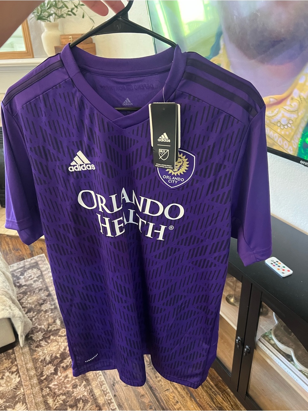 adidas Orlando City Purple Soccer Jersey with White Logos